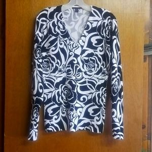 Black & white floral sweater